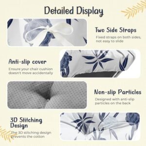 Outdoor Chaise Lounge Chair Cushion 75.1 x 22.8 x 4.7 Inches 100% Waterproof Replacement Cotton Patio Pool Lounge Chair Cushion for Outdoor Furniture with Ties, Blue Enchantress - Image 4