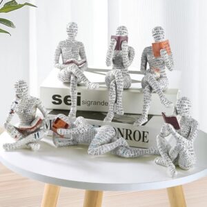 GRAPMKTG Home Decor Pulp Reading Women Thinker Statue Aesthetic Sculpture Room Decor Modern Abstract Decoration on Shelf Table Desk for Living Room Office Bedroom A - Image 2