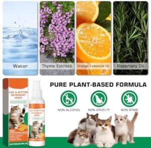 Cat Deterrent Spray, Natural Ingredients Cat Spray Deterrent for Cats and Kittens, Safe Cat Deterrent Indoor, Cat Urination Deterrent for Furniture Protection, Effective Cat Scratch Deterrent Training - Image 5
