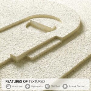 Cuspin Modern Abstract 3D Textured Wall Art, 3-Piece Neutral Artwork, Geometric Brown White Textured Sandstone Painting Prints, 16x24 Inch, Living Room, Bedroom, Home Office Decor - Image 2