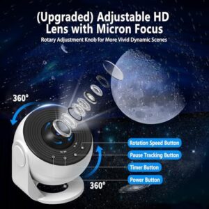 Upgrade Galaxy Projector for Bedroom, Home Planetarium Projector Lamp,LED Space Galaxy Lamp, Room Decor for Kids Adults with 13 Planet Discs, Moon/Nebula/Night Light Star Projector with Timer - Image 4