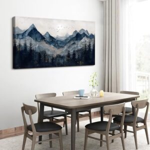 Wapluam Wall Art for Living Room Home Decorations Black And White Wall Painting Canvas Wall Decor For Bedroom Modern Office Decor Abstract Mountains Landscape Artwork Wall Pictures Ready To Hang - Image 4