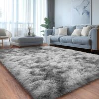 Ultra Soft Fluffy Rugs for Living Room, Anti-Skid Indoor Carpet Nursery Rugs for Kids Room Home Decor, Rectangular Fuzzy Rug 9x12 Feet