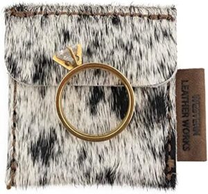 Wedding Ring Case Handmade from Full Grain Leather, Engagement Pouch, Bride & Groom Jewelry Storage, Marriage Travel, Ring Bearer, Proposal Ring Holder - Furry - Image 4