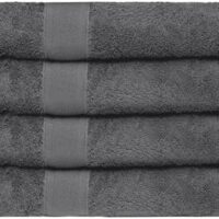 100% Cotton Bath Towel Set (Pack of 4) - Soft, Quick-Drying & Highly Absorbent Towels for Sensitive Skin - Ideal for Bathroom, Gym, Hotel & Spa - Charcoal Grey (27 x 54 inches, 550 GSM)
