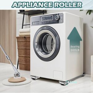 Appliance Rollers with Upgraded Furniture Lifter Tools, Extendable Appliance Heavy Duty Furniture Mover with Wheels Stand Sliders Washers Dryers Moving Base Kitchen Refrigerators Sofa Countertop Grey - Image 4