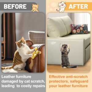Cat Scratch Furniture Protector - 3 Sizes Sticky Tapes Specially Designed for Leather Furniture, Anti-Scratch Couch Protector, No Pins, 12 Pack - Image 5