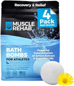 Enfusia, Muscle Rehab Athletes Bath Bomb 4 Count, 16 Ounce