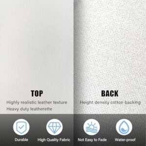 Faux Leather Fabric,54"x180" Thick Durable Synthetic Upholstery Leather Vinyl, Soft Smooth Waterproof, Durable,Replacement Renovate for Wallets, DIY Projects, Furniture, Car Seats 5 Yards-White - Image 3