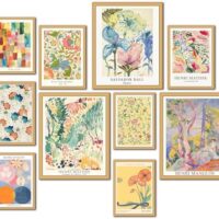 LANCHI95 10 Pcs Vintage Eclectic Wall Art Prints, Trendy Maximalism Poster for Aesthetic, Abstract Eclectic Wall Decor Van Gogh William Morris Matisse Monet Maximalist Famous (Unframed)