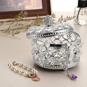 Hipiwe Crystal Mirrored Jewelry Box Jewelry Trinket Organizer Box Home Decor Ring Earrings Necklace Storage Holder Keepsake Box - Image 9