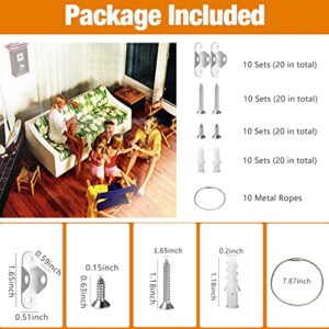 Furniture Anchors (10 Packs) Anti Tip Furniture Anchors for Baby Proofing, Furniture Wall Anchor Earthquake Straps for Furniture Dresser Wall Safety Anchor Furniture Fasteners to Wall, White - Image 8