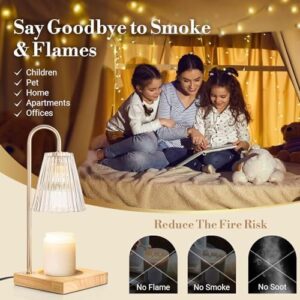 Candle Warmer Lamp with Timer Dimmer, Mothers Day Birthday Gifts for Mom Women Friend Sister, House Warming Gifts New Home Decor, Wax Melt Warmer with 2 Bulbs for Jar Candles - Image 2