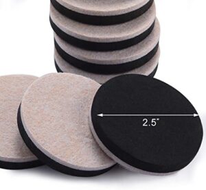 24 PCS 2.5" Felt Furniture Movers Sliders for Hardwood Floors, Reusable Felt Furniture Moving Pads, Sliders for Moving Heavy Sofa Couch Fridge, Furniture Glides Easily and Quickly (Beige, Round) - Image 2