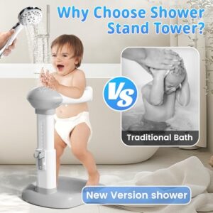 Baby Bathtub with Shower Stand Support | Anti-Pinch Soporte para Bañera de Bebé, Adjustable Shower Tower & Anti-Slip for Toddler Standing Up Themselves,Ideal Gift for Infants 8-36 Months - Image 9