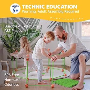 Tiny Land Fort Building Kit Creative Fort Indoor Outdoor for 5,6,7,8 Years Old Boys and Girls STEM Building Toys with Storage Bag DIY Castles Tunnels with 86 Rods and 44 Balls - Image 5