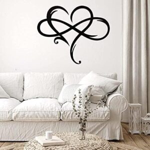 AOOLVY Infinity Heart Wall Decor, Unique Infinity Heart Metal Art Wall Decor Love Sign Steel Wall Plaques Bedroom Ornaments for Home Wedding Decor, Room Living Room Decoration (Black, 15.7x14inch) - Image 4