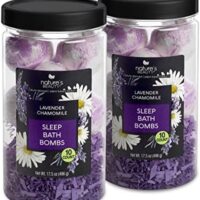 Nature's Beauty Lavender Chamomile Sleep Bath Bomb Gift Set Multi-Pack- Luxury Fizzy Relax Spa Bomb w/Vanilla + Citrus Scent Made with Coconut Oil + Witch Hazel, 17.5 oz | 10 ct ea (2 Pack)