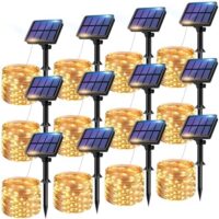 12 Pack Solar String Lights Outdoor, Total 960LED 396FT Solar Fairy Twinkle Lights Outdoor Waterproof 8 Modes Copper Wire Solar Lights for Outside Garden Patio Tree Christmas Wedding Party Decor