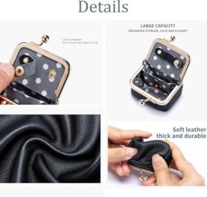 Leather Mini jewelry box, portable vintage leather coin Purse Jewelry box with kiss lock, Mini travel ring box for earrings/rings/necklaces/bracelets - Image 4