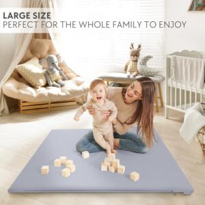 Stylish Vegan Leather Baby Play Mat - Soft, Easy to Clean Floor Mat Creates A Safe Play Area for Your Baby - The Perfect Modern Foam Playmat Fits Nicely with Your Kids Playroom Or Home Decor - Image 4