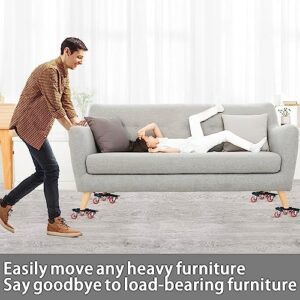 Furniture-Dolly-Furniture-Movers with-5-Wheels, Furniture Sliders Lifters Tool Set for Moving Heavy Duty, Furniture Dollies, Max Capacity 1650Ib Red - Image 3