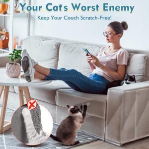 No Glue Marks - Finokeil Cat Scratch Furniture Protector, 17.72x 11.8 Inches Couch Protector from Cat Claws, Eco-Friendly Furniture Protectors from Cats Scratching(12-Pack+50 Pins) - Image 5