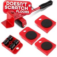 Heavy Furniture Movers with Wheels - Furniture Lifter Tool Set with Appliance Slider for Tile and Hardwood Floors, Weight Load Up to 220 Lbs - Compact Design, Easy-to-Use for Heavy Household Items