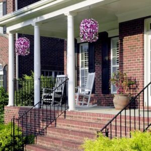 Artificial Fake Flowers Plants Hanging Baskets Outdoor Outside Spring Decor, Faux Silk Light Fuchsia and Fuchsia UV Resistant Look Real Morning Glory Home Patio Porch Balcony Decoration - Image 6
