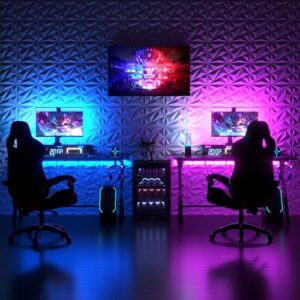 Art3dwallpanels 33 Pack 3D Wall Panel Diamond for Interior Wall Décor, PVC Flower Textured Wall Panels for Living Room Lobby Bedroom Hotel Office, Black, 12''x12'' Cover 32.Sq.Ft. - Image 6