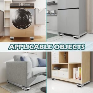 Appliance Rollers with Upgraded Furniture Lifter Tools, Extendable Appliance Heavy Duty Furniture Mover with Wheels Stand Sliders Washers Dryers Moving Base Kitchen Refrigerators Sofa Countertop Grey - Image 6