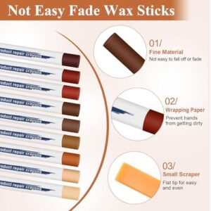 24PCS Furniture Repair Kit Wood Markers, Colorful Wood Filler Stick Floor Scratch Kits, Wooden Repair Wax Crayons Wax Sticks for Repairing Scratches - Image 3