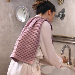 Lavien Home, 100% Cotton Waffle Weave Towels, Highly Absorbent, Quick Drying and Soft Textured (Dusty Rose, 18" x 34" (4-Pack)) - Image 3