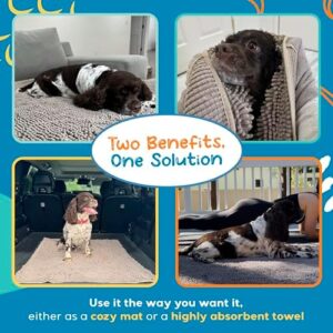 Pet 2-in-1 Dog Towel & Mat – Transforms from Drying to Bath Mat, Ultra Soft, Absorbent & Quick-Drying, Machine Washable Dog Towels with Detachable Non-Slip Mat and Hand Pockets (Small) - Image 3