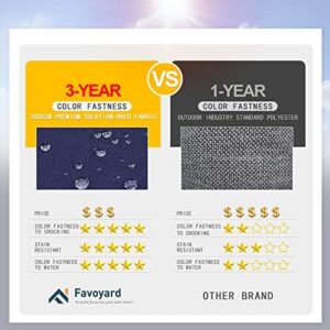 Favoyard Outdoor Bench Cushion 48 x 18 Inch Waterproof Patio Furniture Cushions 3-Year Color Fastness Garden Sofa Settee Couch Swing Pads with Handle and Adjustable Straps, Blue - Image 3