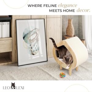 Unique Modern Cat Bed for Indoor Cats, House with Scratching Wall, Cozy Cave for Hideout, Cute Kitty Condo for Sleeping, Luxury Cat Beds & Furniture - Image 3