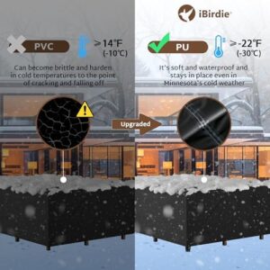 iBirdie Outdoor Patio Furniture Set Covers 110 x 56 inch fit 4 x 9 ft, 56, 54, 52 inch Wide, 110, 108, 106 inch Long Outside Dining Table and Chairs, Waterproof Weatherproof Cover, Heavy Duty 600D - Image 3