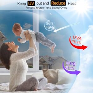 Window Privacy Film See Out Not in, One Way Privacy Window Film, Removable Window Tint for Home, Reflective Static Cling Window Film Heat Blocking, Natural Silver, 35.4 X 393.7 inch - Image 4