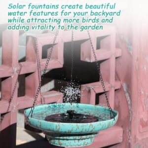 Solar Fountain Ceramic Hanging Bird Bath,Bird Bath for Ourside,Outdoor Fountain Bird Bath,Garden and Home Decor - Image 6