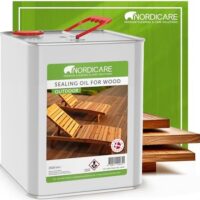 Nordicare Sealing Wood Oil for Outdoor Garden Furniture - Teak Oil for Wood Outdoor Furniture - Suitable for All Outdoor Types of Wood, for Wood Exterior Protection - Easy to Apply 84.5 Oz