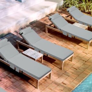 Tondiamo 2 Set Outdoor Chaise Lounge Cushions with Pillows and Storage, 72 x 21 x 3 Inch Outdoor Lounge Chair Seat Pads Outside Waterproof Chaise Cushion for Outdoor Lawn Patio Furniture(Light Gray) - Image 7