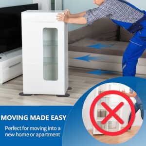 Reusable Large Furniture Movers Sliders for Carpet - 8 Pack 9-1/2" x 5-3/4" Oval Furniture Moving Pads for Heavy Duty Furniture Sliders, Effortless Moving and Surface Protection - Image 4