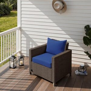 Outdoor Seat Cushion Set 24 x 24 x 4 Inch, Waterproof & Fade Resistant Patio Furniture Cushions with Removable Cover and Ties, Thick Deep Seating Pads for Outside Chair Sofa Couch, Blue - Image 6