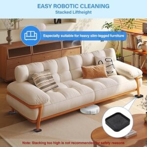 MinBoo Furniture Risers Solid Bamboo Bed Riser Double Sided Non-Slip Anti Tipping Square Stackable Adjustable Block Desk Sofa Chair Legs Refrigerator Washing Machine Support up to 5000 pounds 4 Pack - Image 4