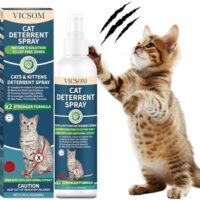 Cat Deterrent Spray, Natural Cat Repellent Spray, Anti-Scratch Deterrent for Furniture, Sofas, Rugs, Curtains, Plants, Indoor & Outdoor Repellent Cats Kittens, Non-Toxic, Alcohol-Free 6.76 FL Oz