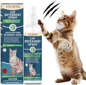 Cat Deterrent Spray, Natural Cat Repellent Spray, Anti-Scratch Deterrent for Furniture, Sofas, Rugs, Curtains, Plants, Indoor & Outdoor Repellent Cats Kittens, Non-Toxic, Alcohol-Free 6.76 FL Oz