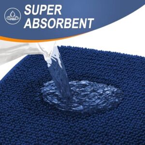 OLANLY Thick Memory Foam Bath Mat Rug 36x24, Extra Soft Absorbent Bathroom Rug, Quick Dry Bath Mats, Non-Slip, Machine Washable Carpet for Bathroom, Tub and Shower, Home Decor Accessories, Navy - Image 3