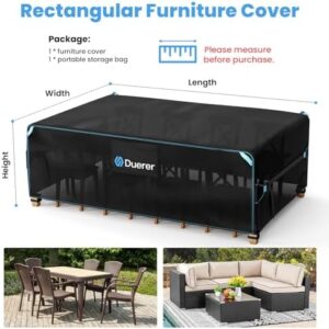 Duerer Patio Furniture Covers Waterproof 420D Outdoor Furniture Covers 74"L X 47"W X 28"H, for Patio Furniture Sets, Sofa, Table and Chair Set Cover, Anti-UV Rain Snow Dust Wind-Proof with Air Vent - Image 8