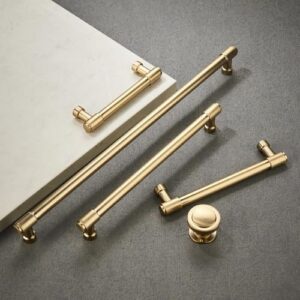 TUNNY 10 Pack Modern Round Cabinet Handle-5"/128mm Screw Spacing Champagne Bronze Furniture Hardware Handles for Kitchen Cabinets Bedroom Cabinet Pull - Image 6