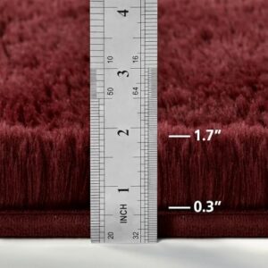 Large Shag Area Rugs 6 x 9, Plush Fuzzy Rugs for Living Room, Ultra Soft Fluffy Furry Rug for Bedroom, Indoor Carpet Nursery Rugs for Kids Room Home Decor, Burgundy - Image 2